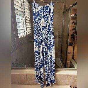 NWT Blue & White Jumpsuit Coverup - small